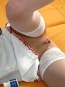 high heels lingerie nurse stockings