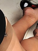 feet mature nylon secretary
