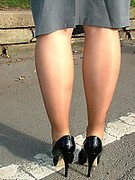 black high heels milf stockings